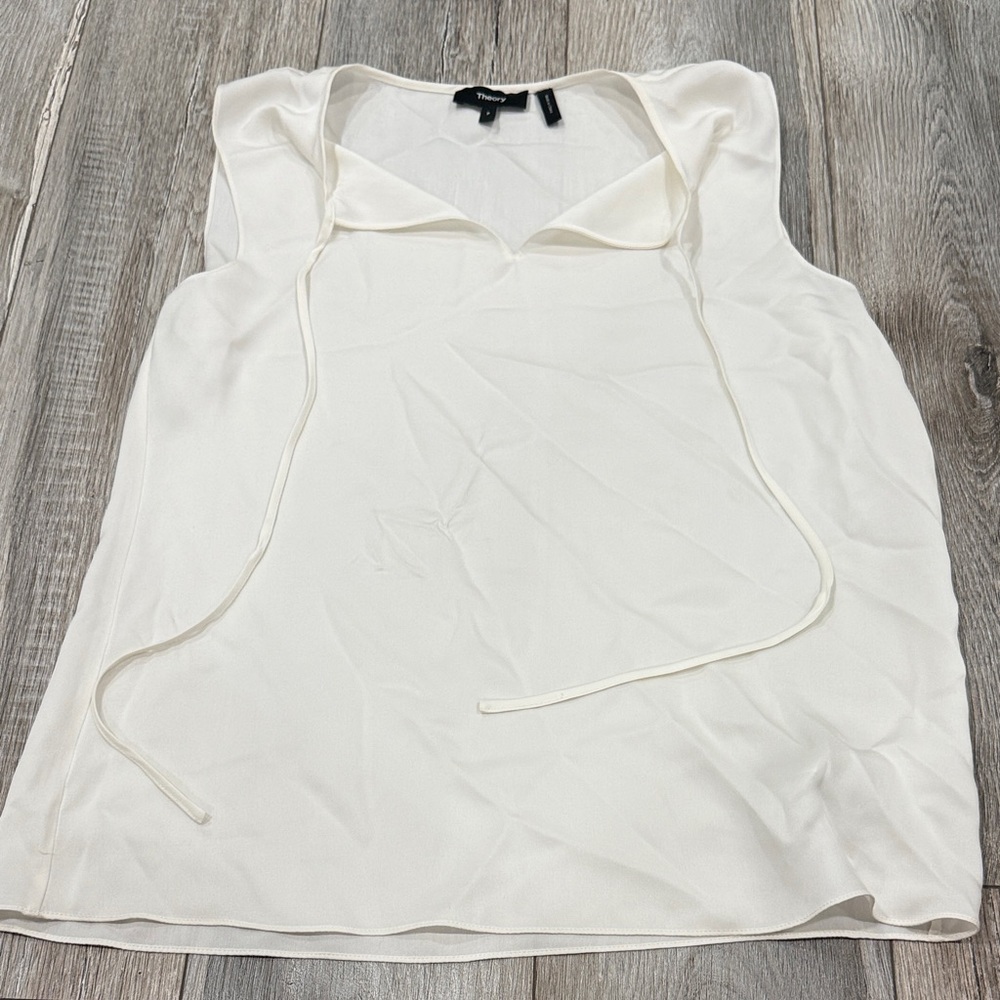 Silk Elegant White Sleeveless Top